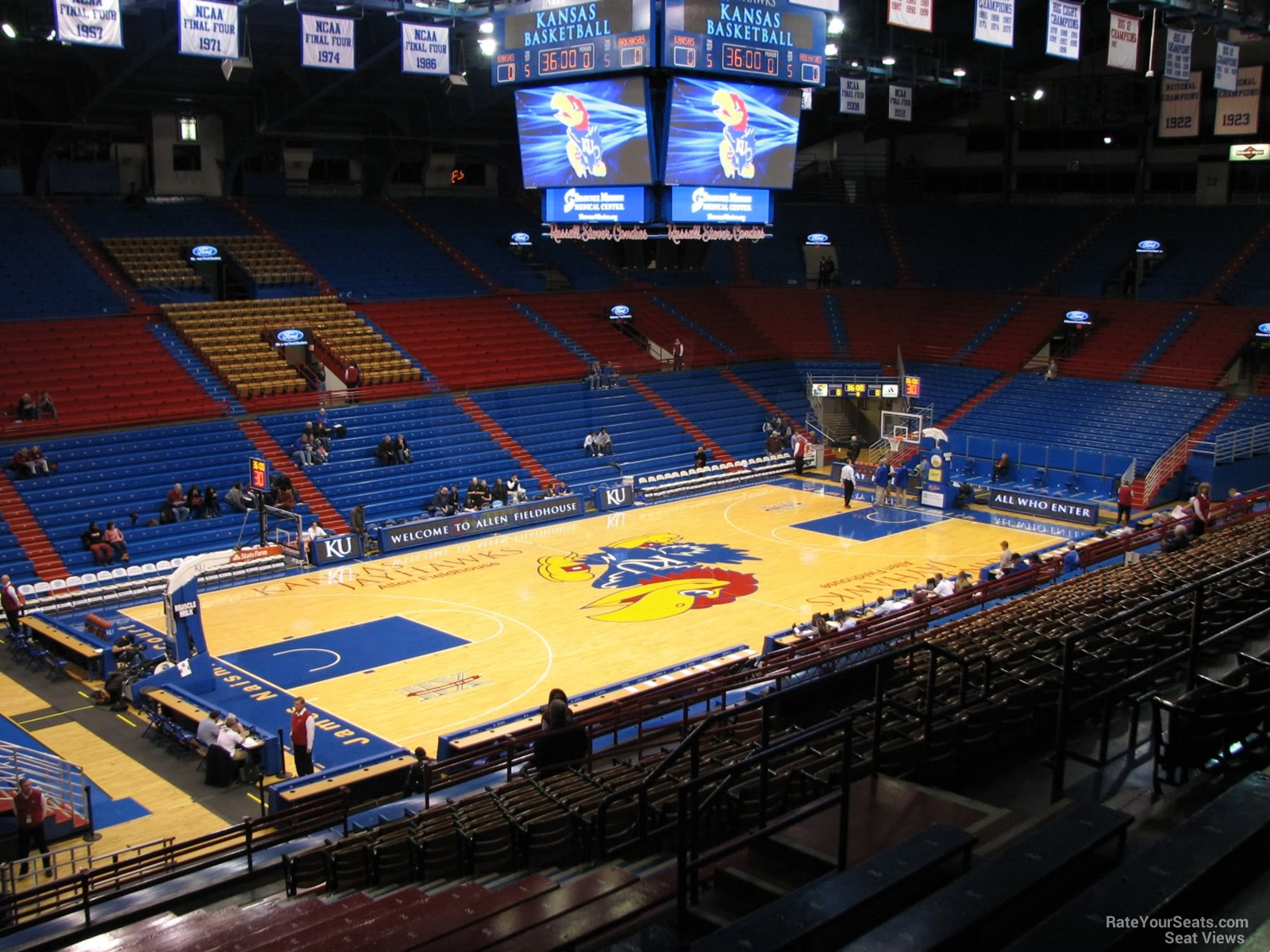 section 9, row 18 seat view  - allen fieldhouse