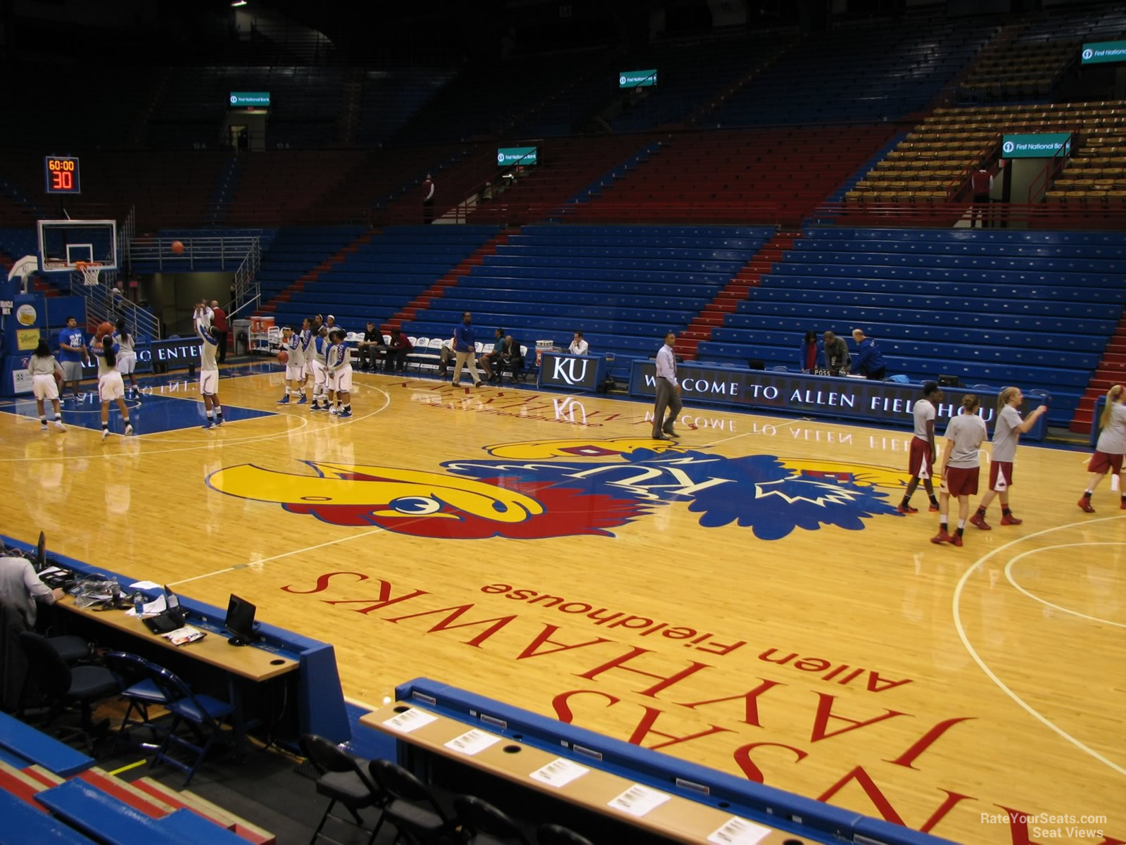 section f, row 7 seat view  - allen fieldhouse