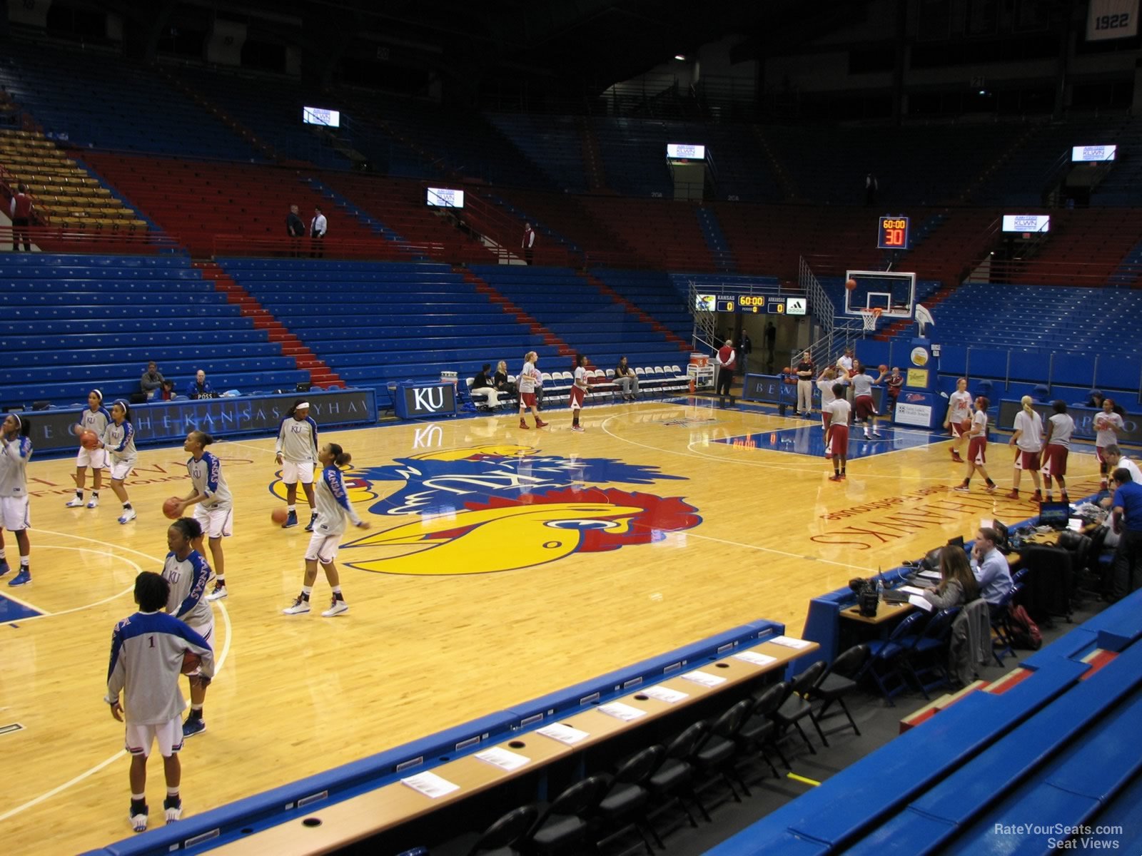 section h, row 7 seat view  - allen fieldhouse