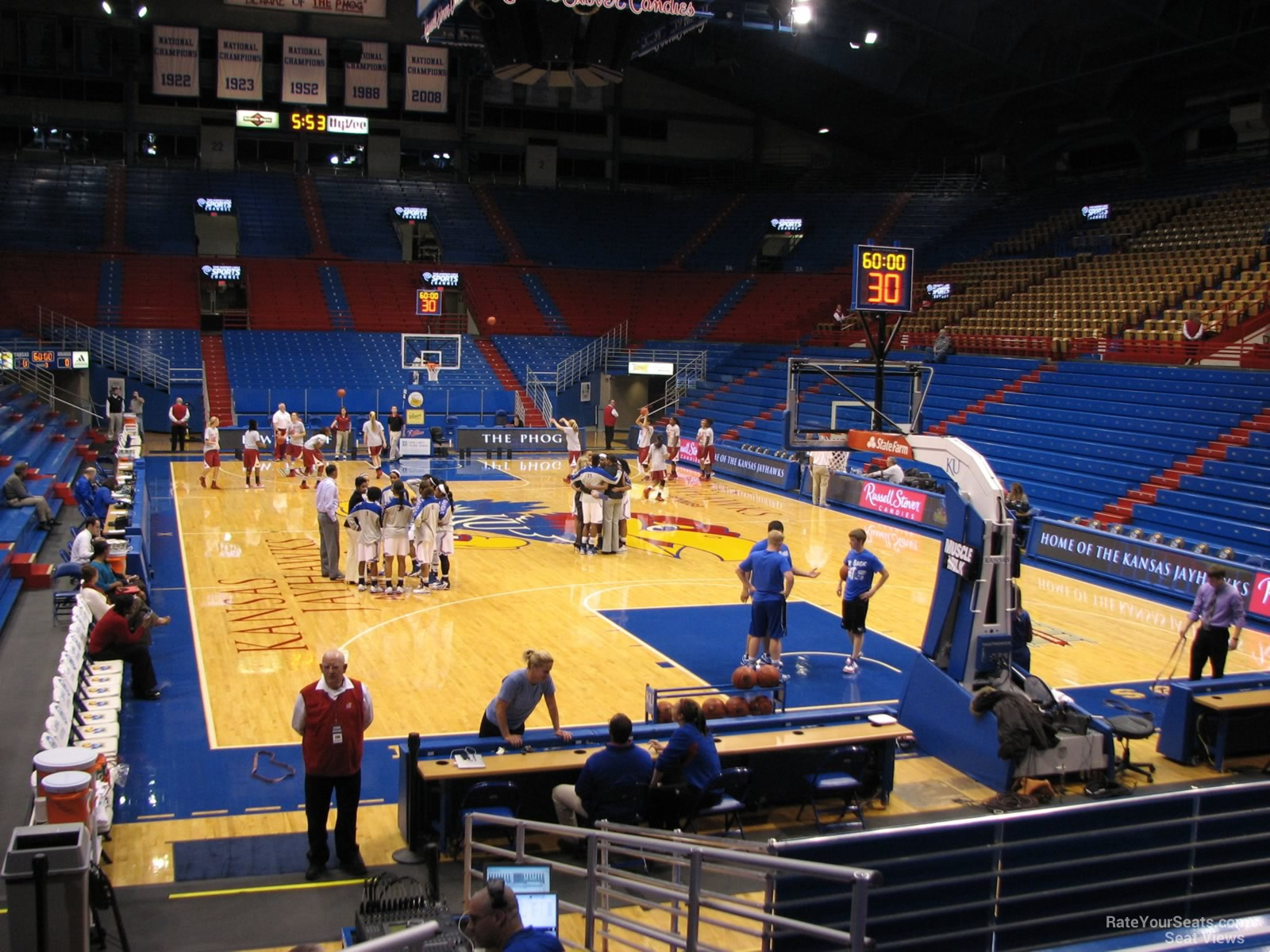 section n, row 15 seat view  - allen fieldhouse