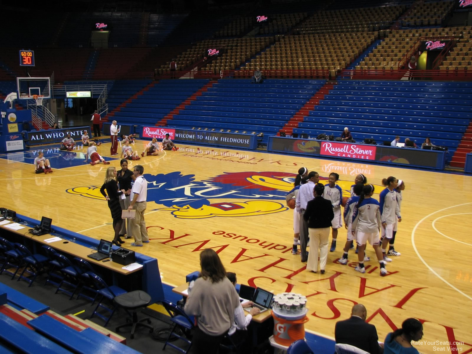 section r, row 7 seat view  - allen fieldhouse