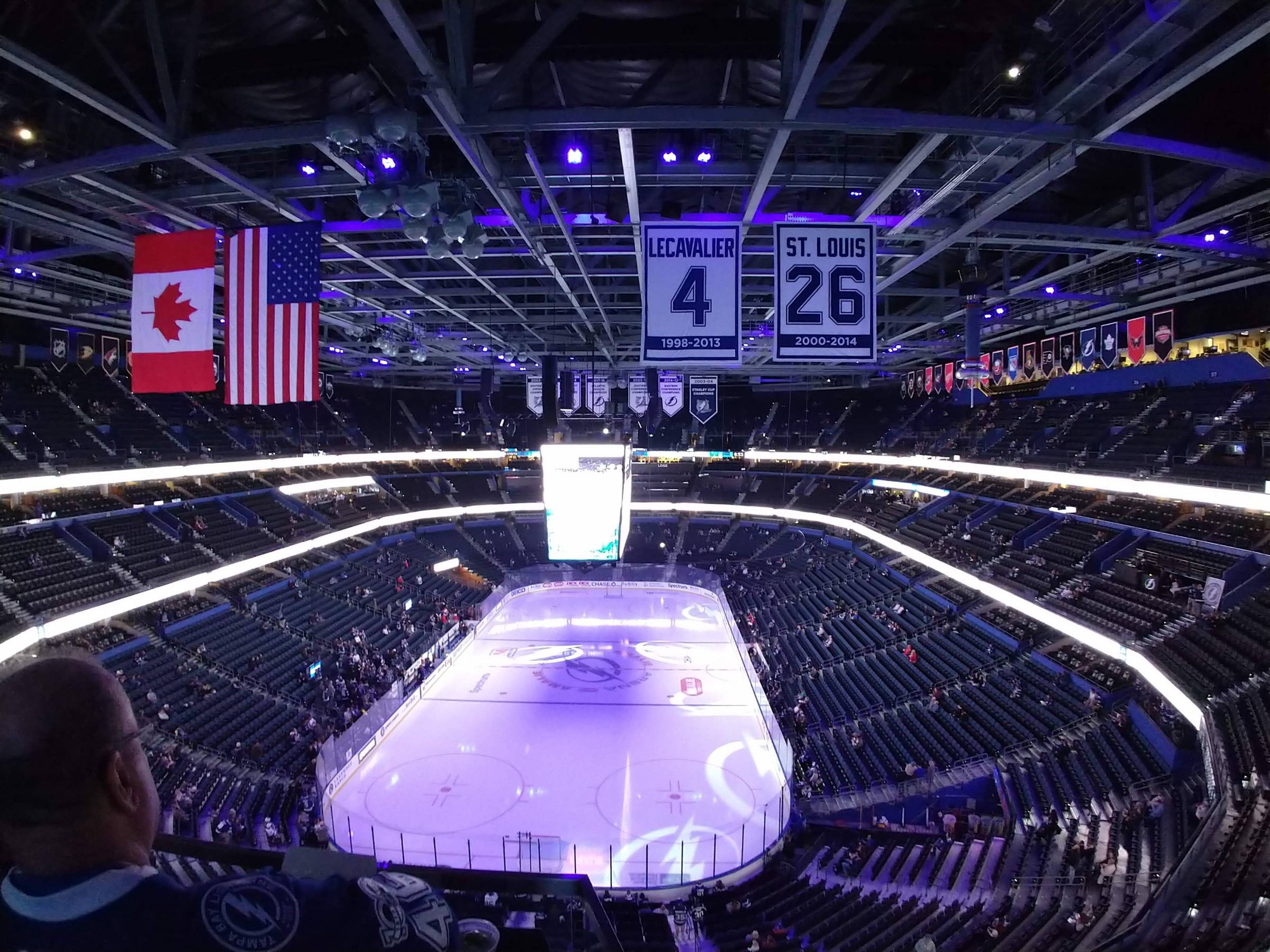 Timelapse of floor at Amalie Arena being switched out for the