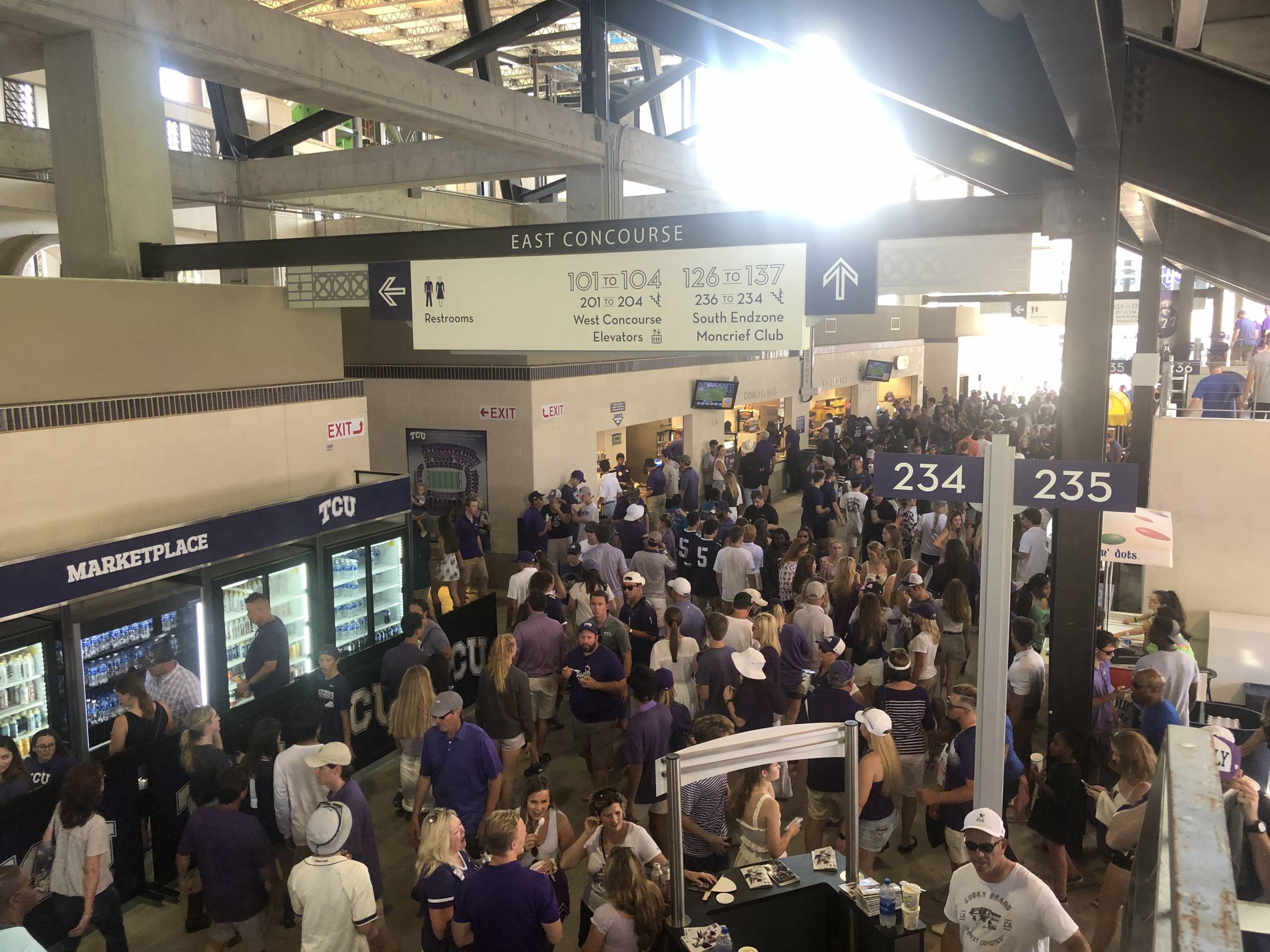 East side concourse at Amon Carter Stadium