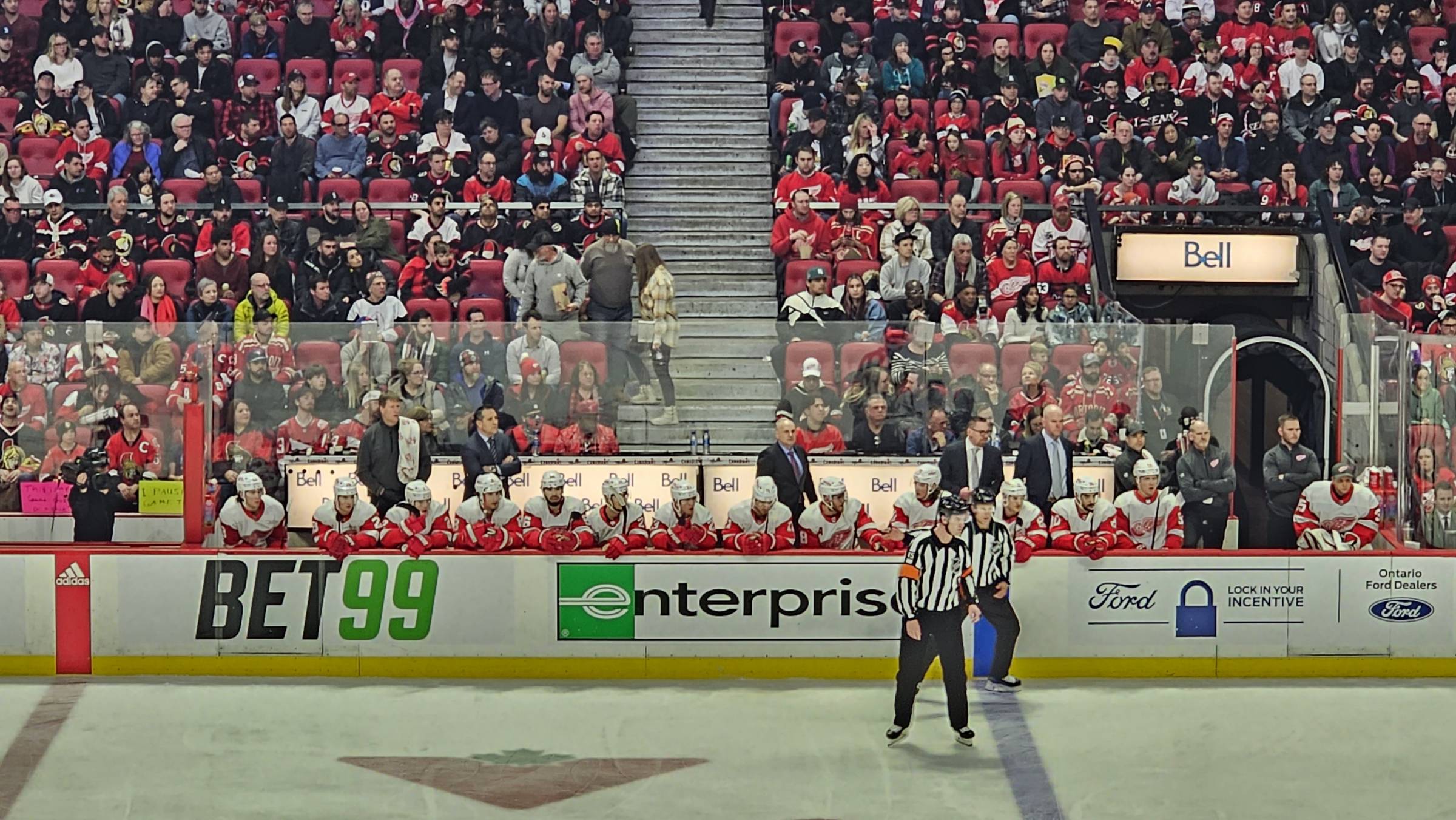Visitor Bench at the Canadian Tire Centre