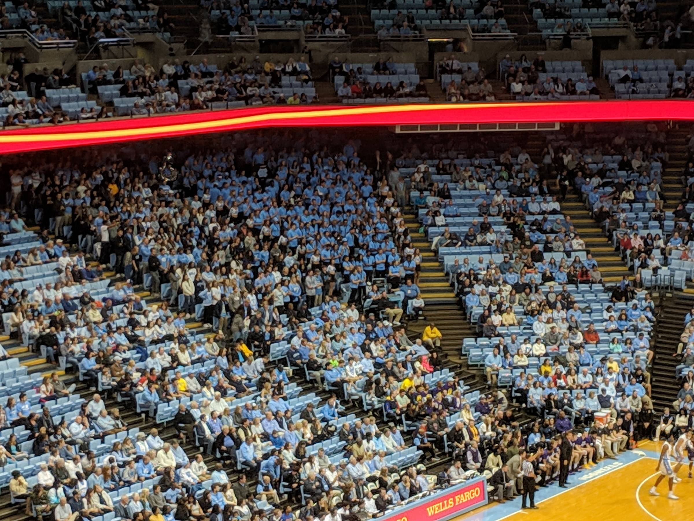 Student and band seating Dean Smith Center