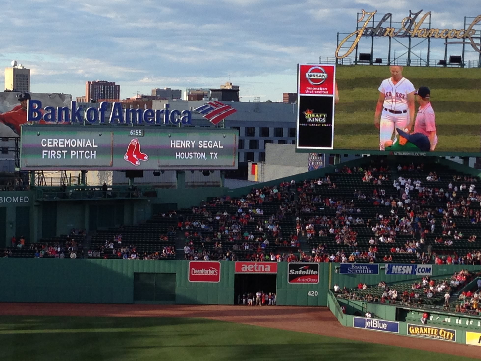 Now in centerfield at Fenway Park!