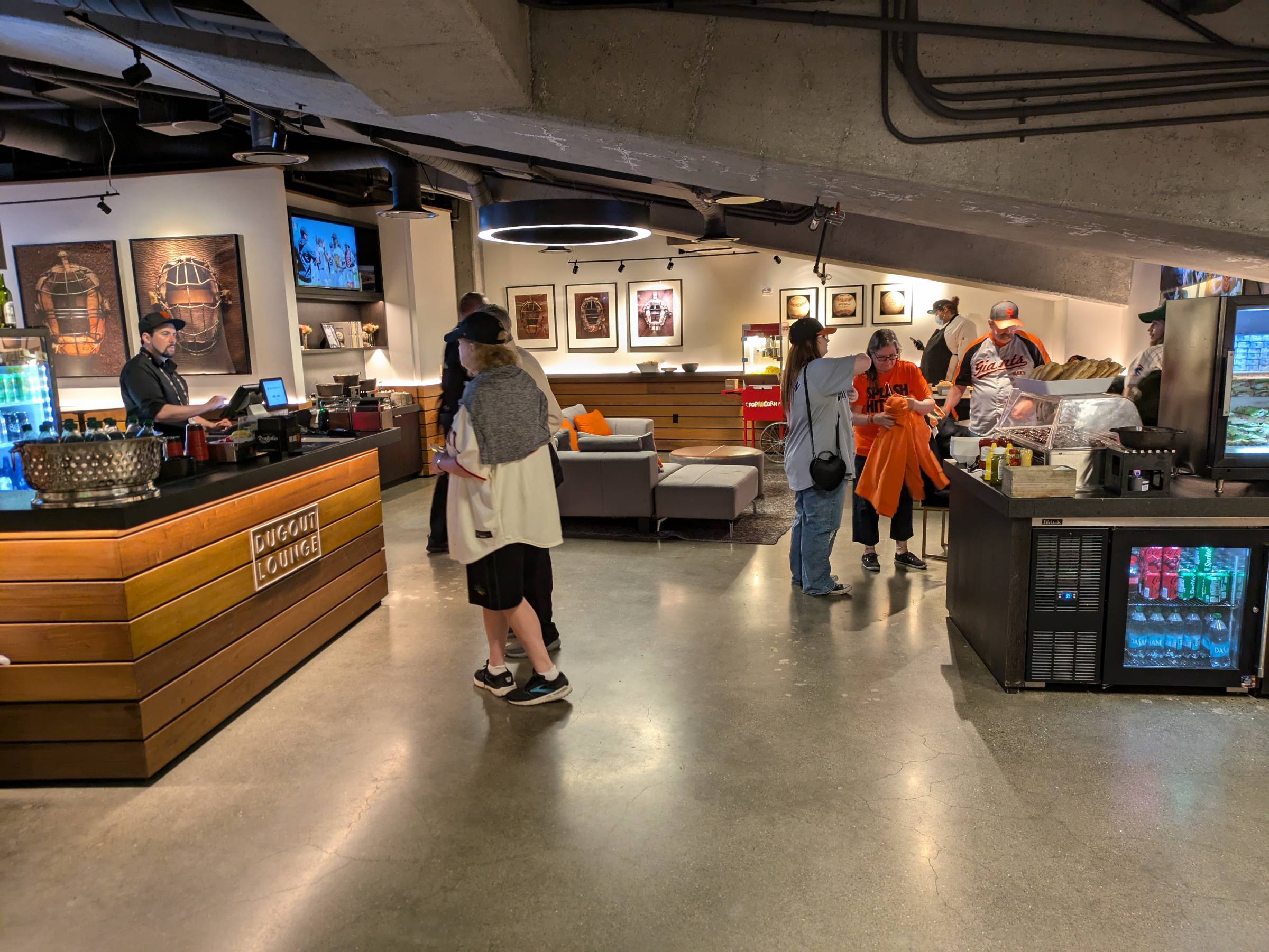inside dugout lounge oracle park