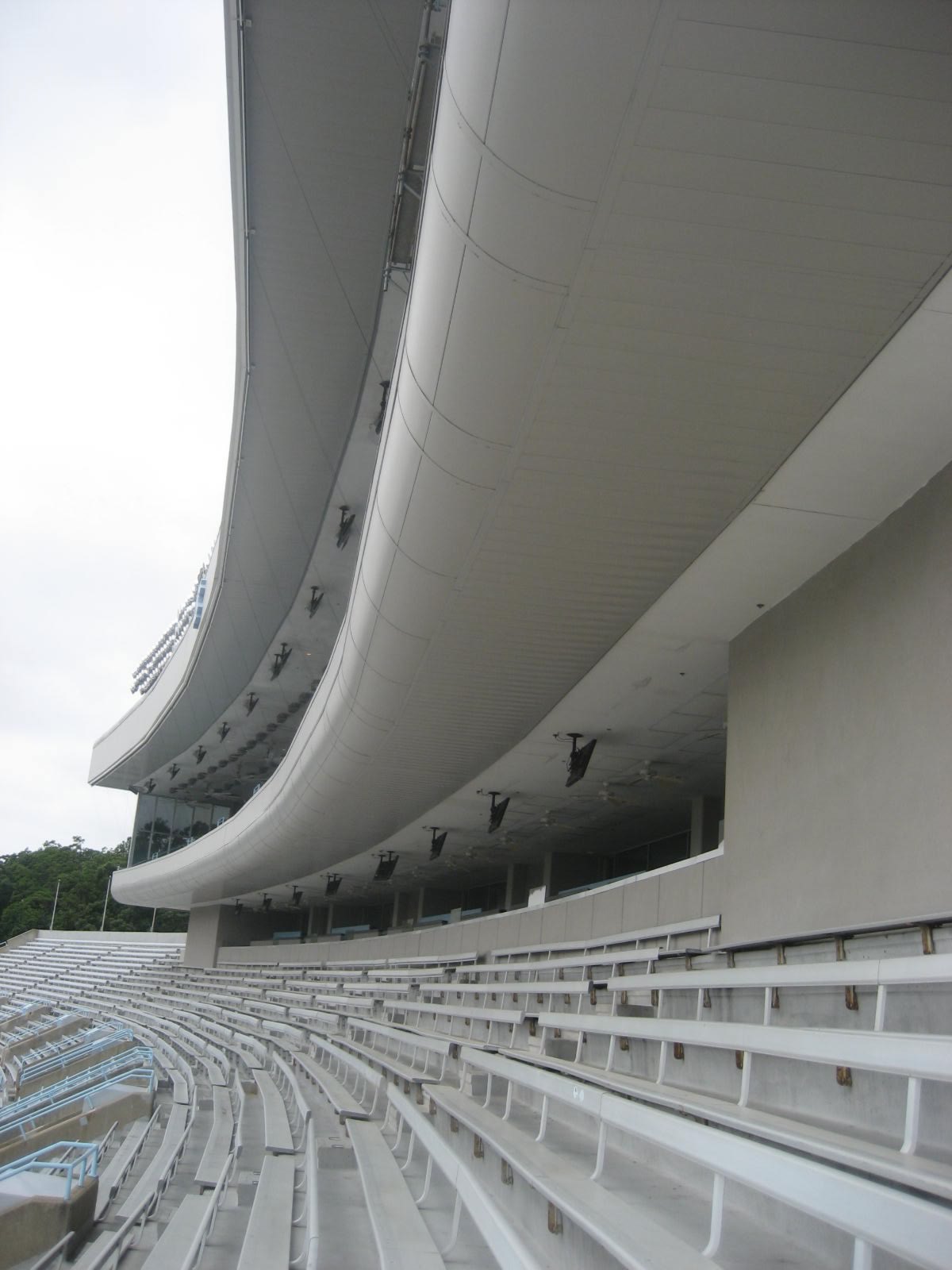 covered seats on north sideline
