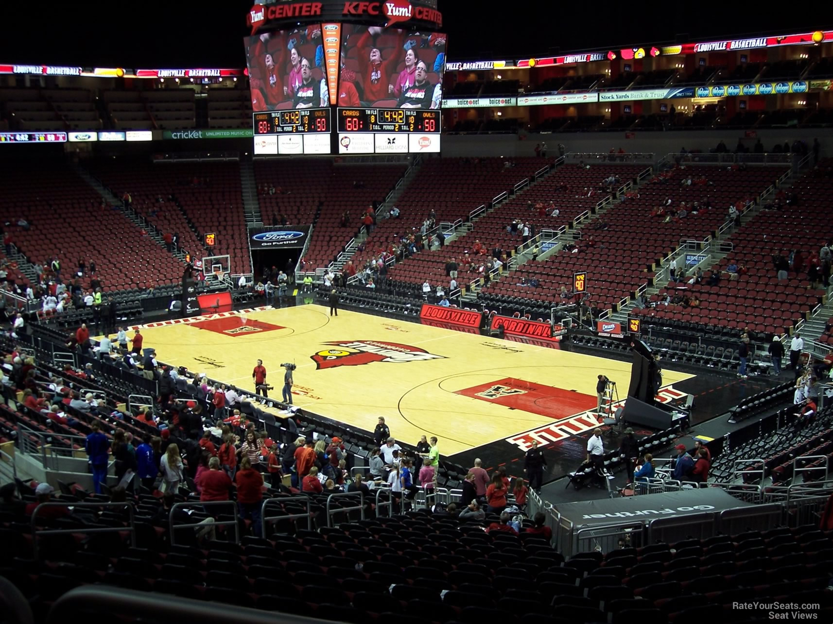 section 113, row ee seat view  for basketball - kfc yum! center