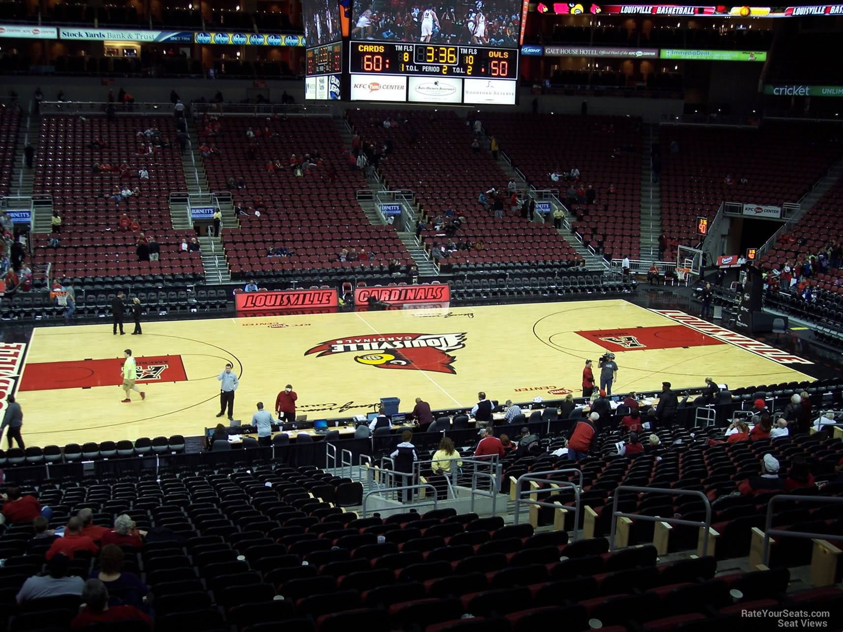 section 117, row bb seat view  for basketball - kfc yum! center