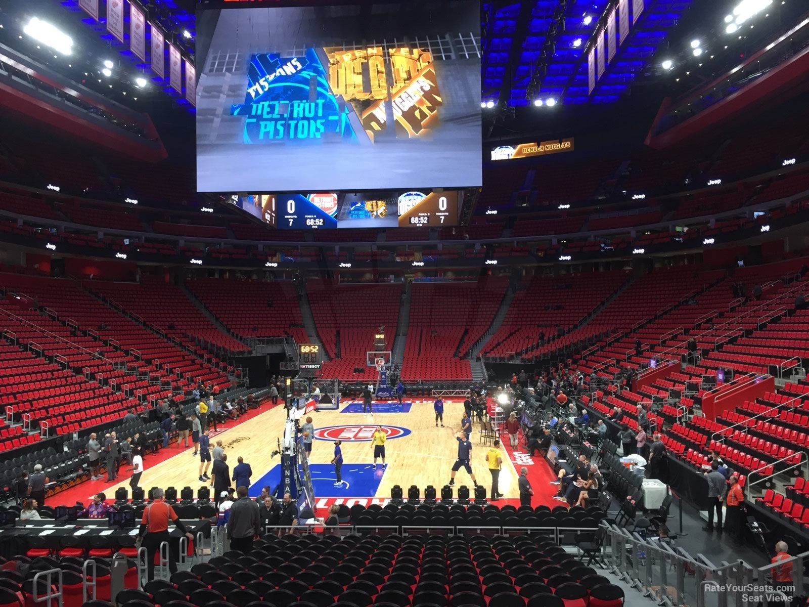 section 102, row 10 seat view  for basketball - little caesars arena