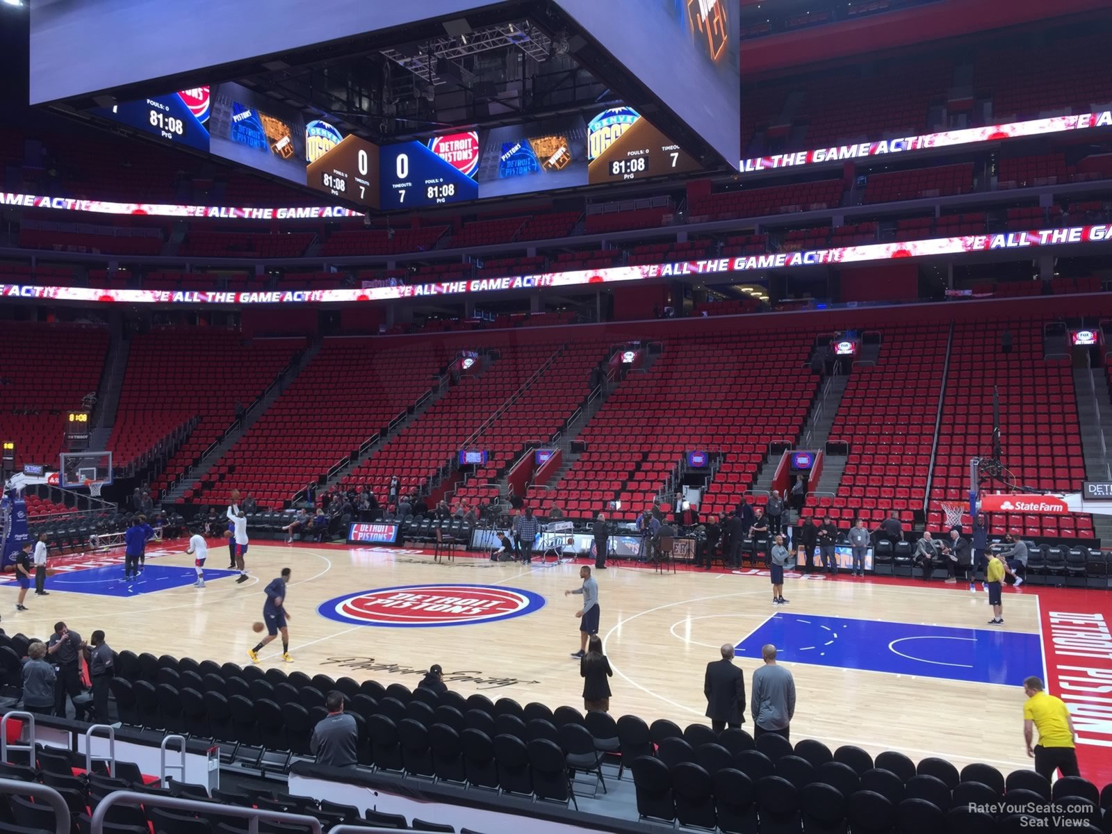 section 107, row 10 seat view  for basketball - little caesars arena