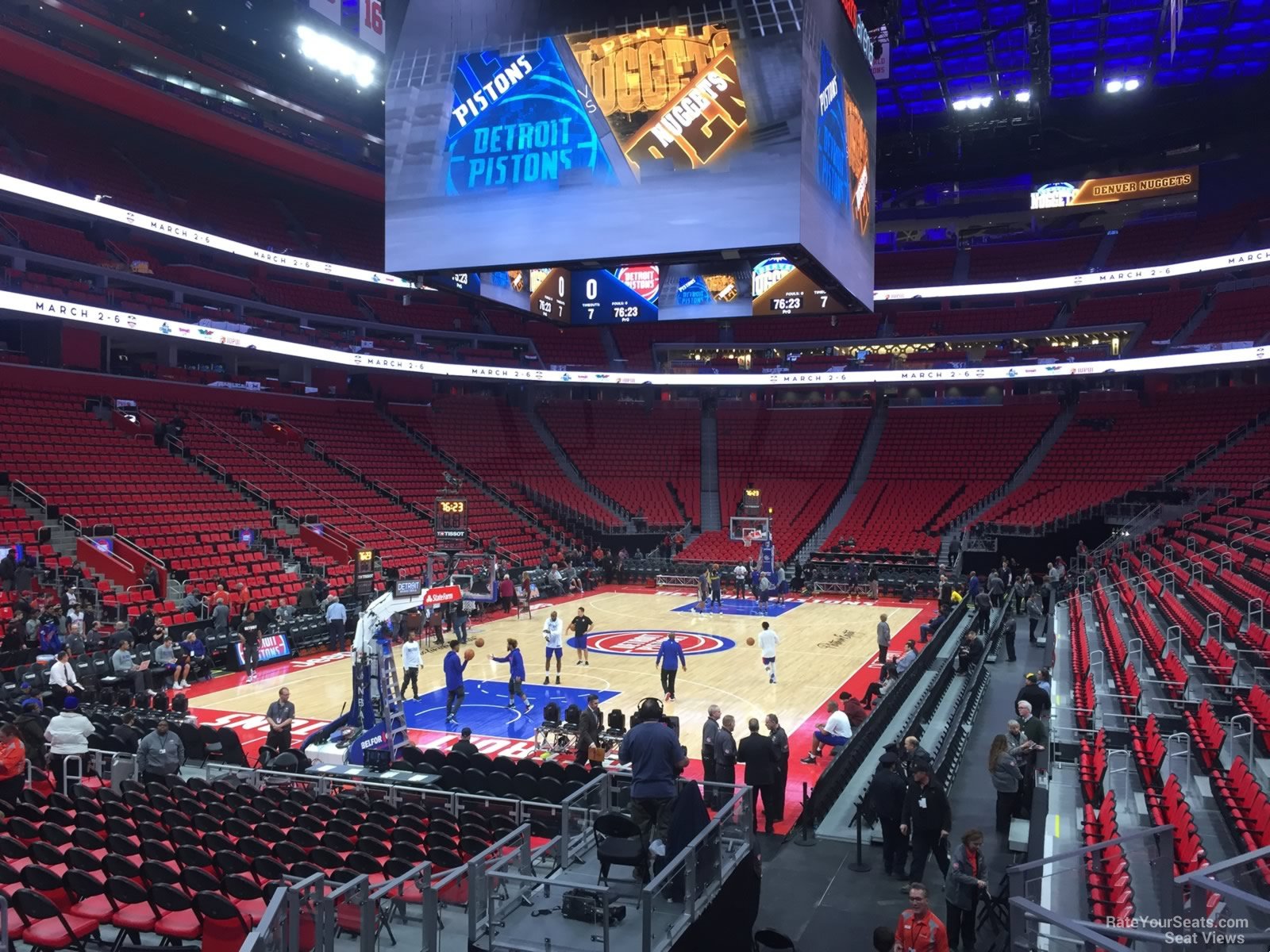 section 114, row 10 seat view  for basketball - little caesars arena