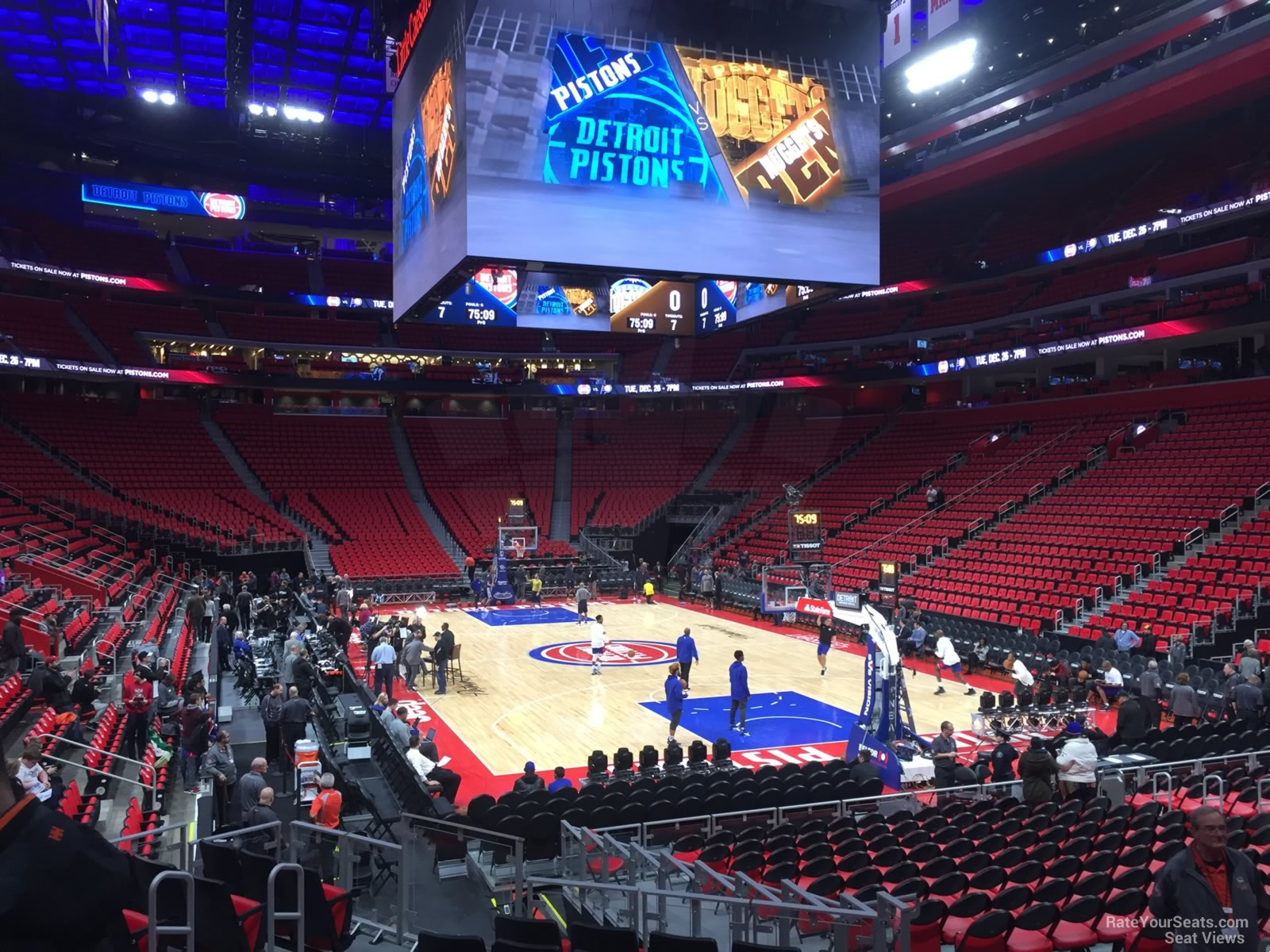 section 117, row 10 seat view  for basketball - little caesars arena