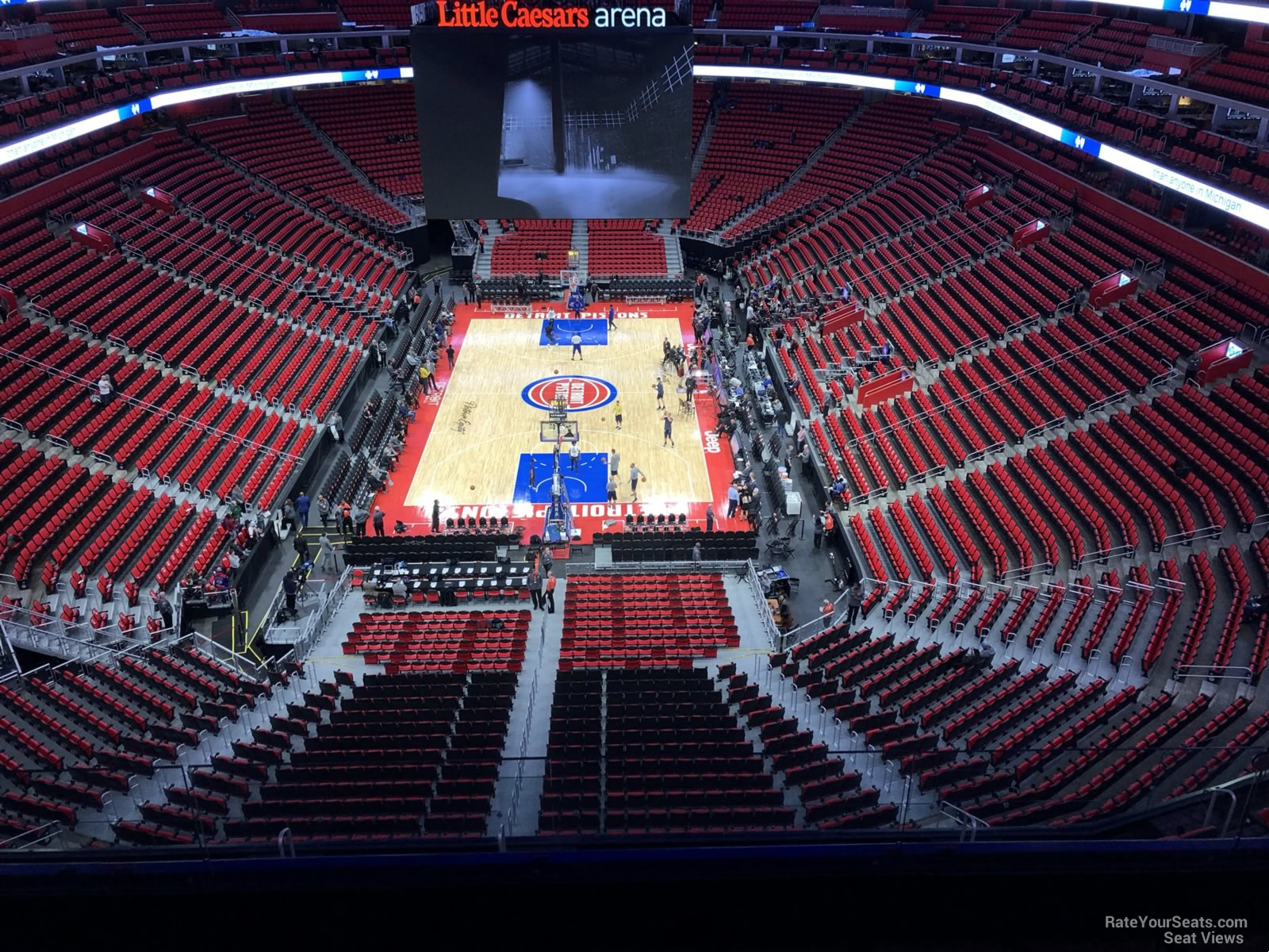 section 203, row 4 seat view  for basketball - little caesars arena