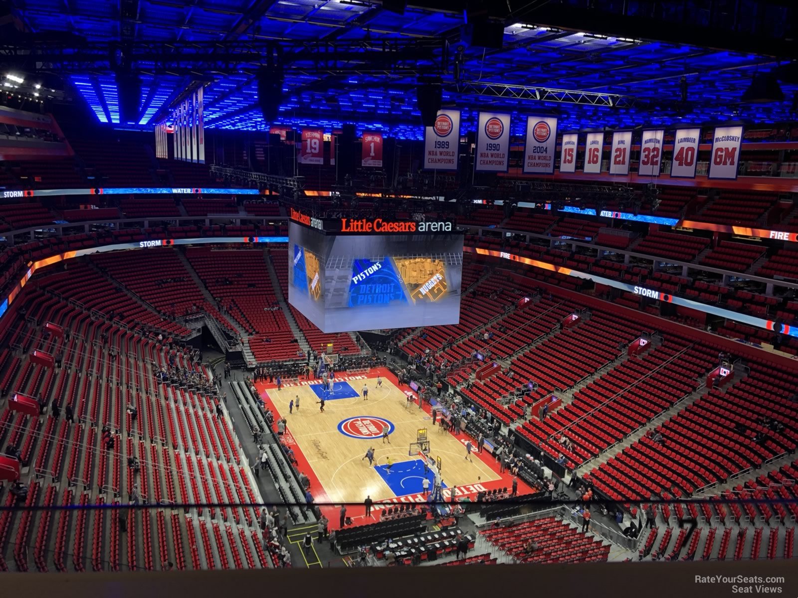 section 206, row 8 seat view  for basketball - little caesars arena