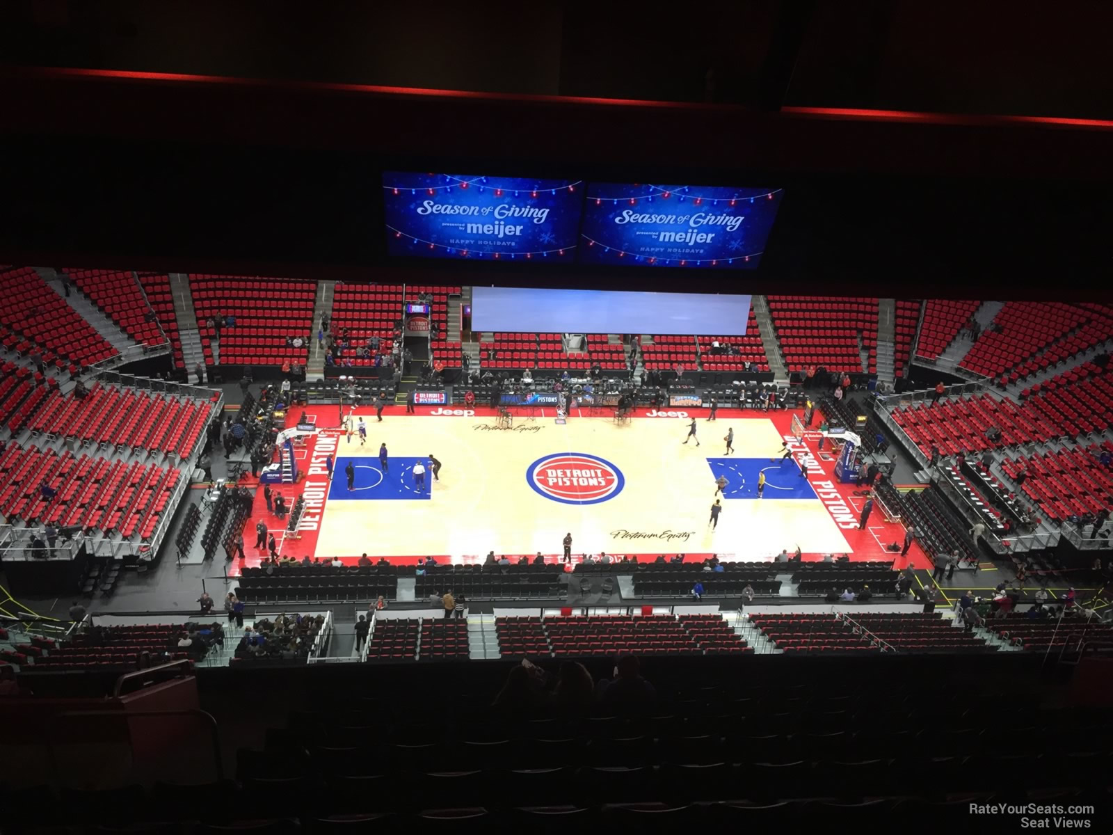 section 212, row 12 seat view  for basketball - little caesars arena