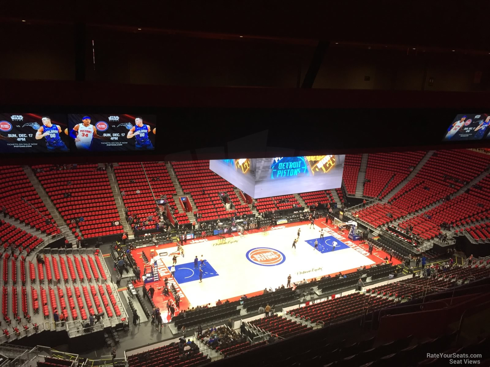 section 214, row 12 seat view  for basketball - little caesars arena