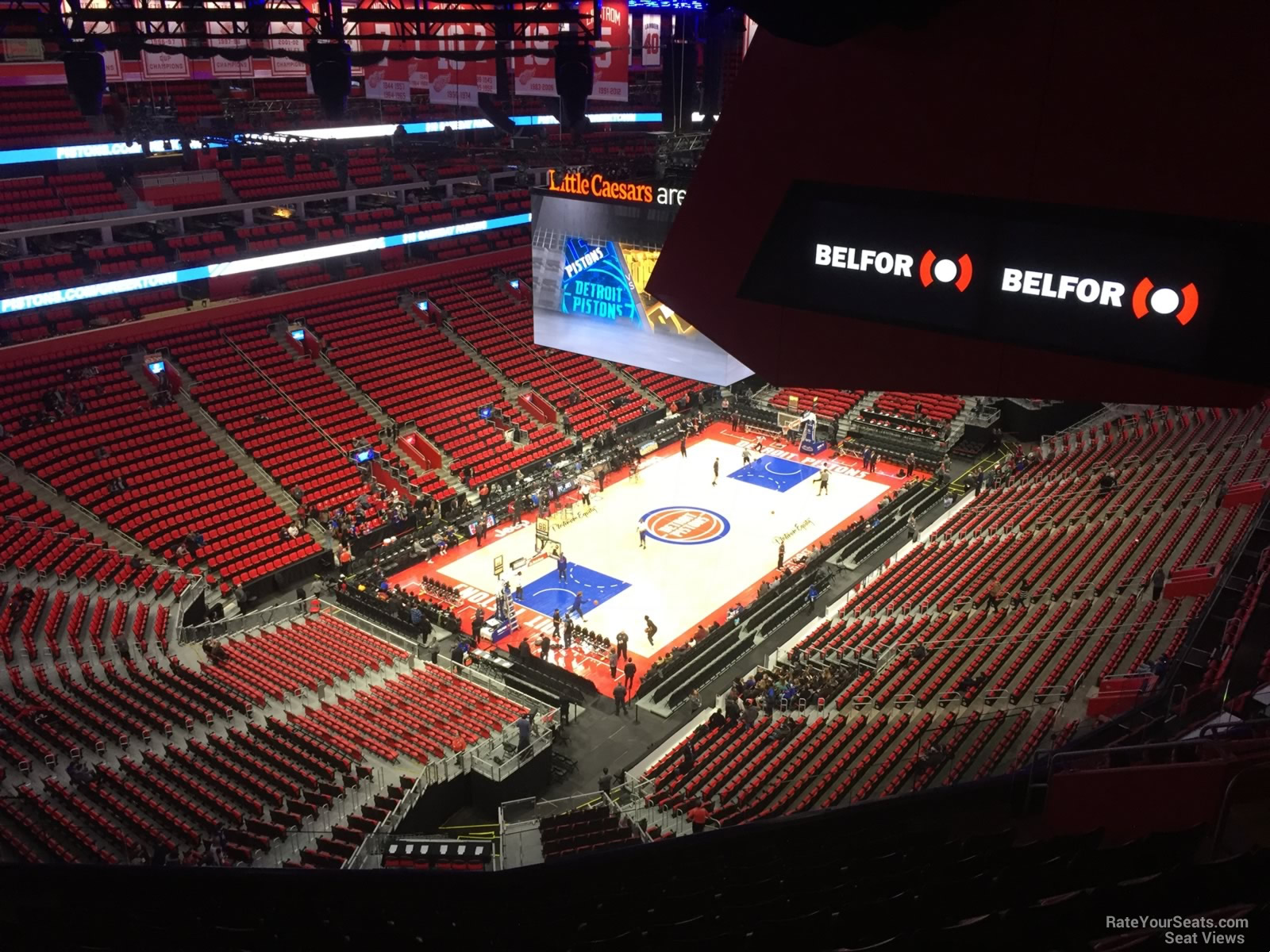 section 216, row 11 seat view  for basketball - little caesars arena