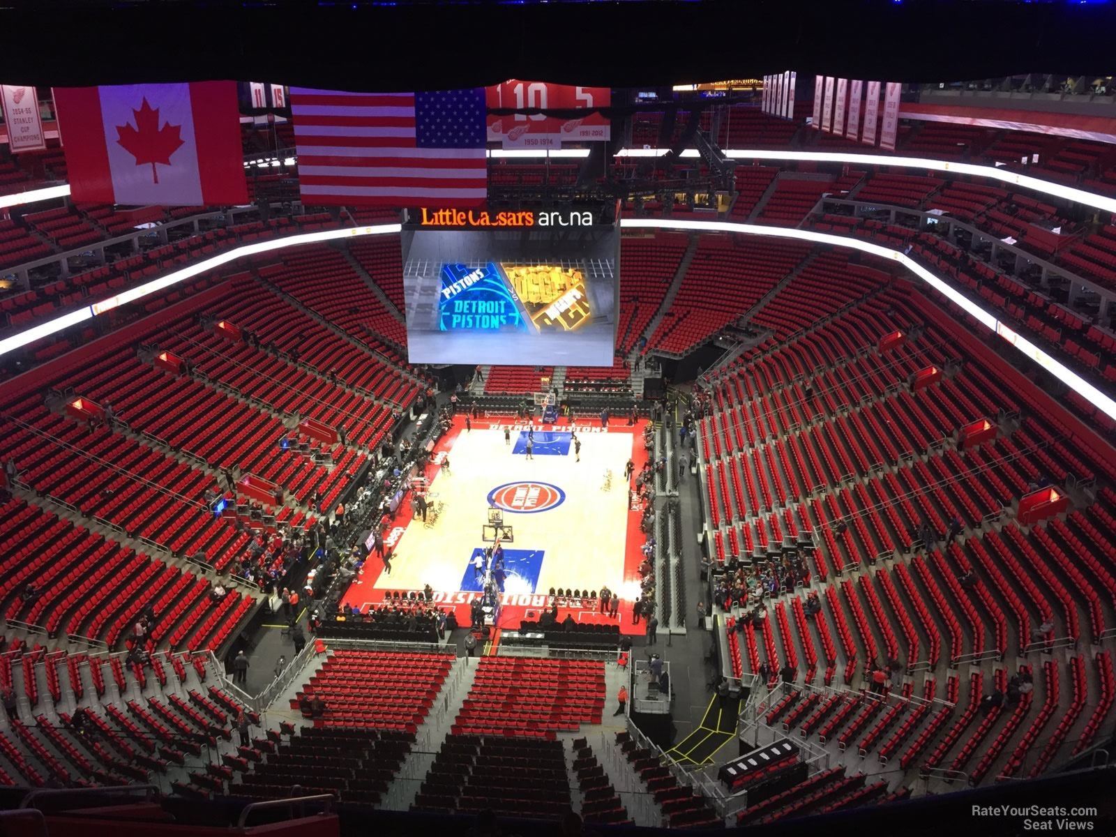 section 218, row 12 seat view  for basketball - little caesars arena