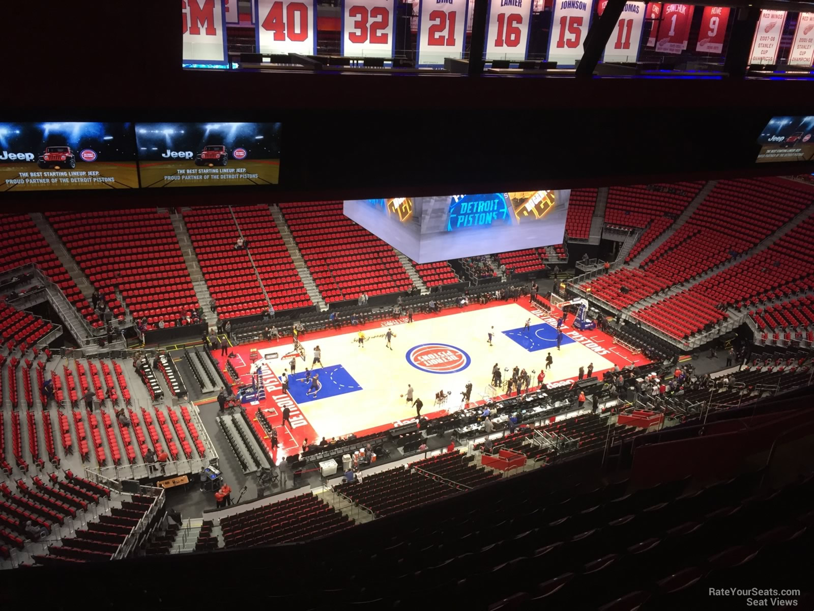 section 230, row 11 seat view  for basketball - little caesars arena
