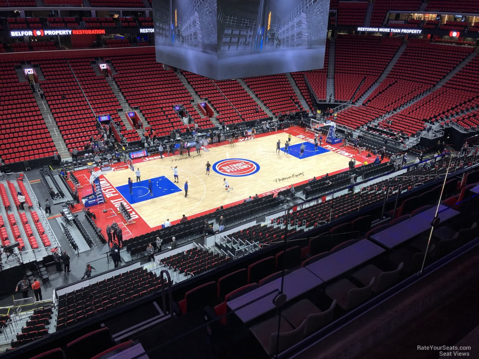 mezzanine 15, row 2 seat view  for basketball - little caesars arena