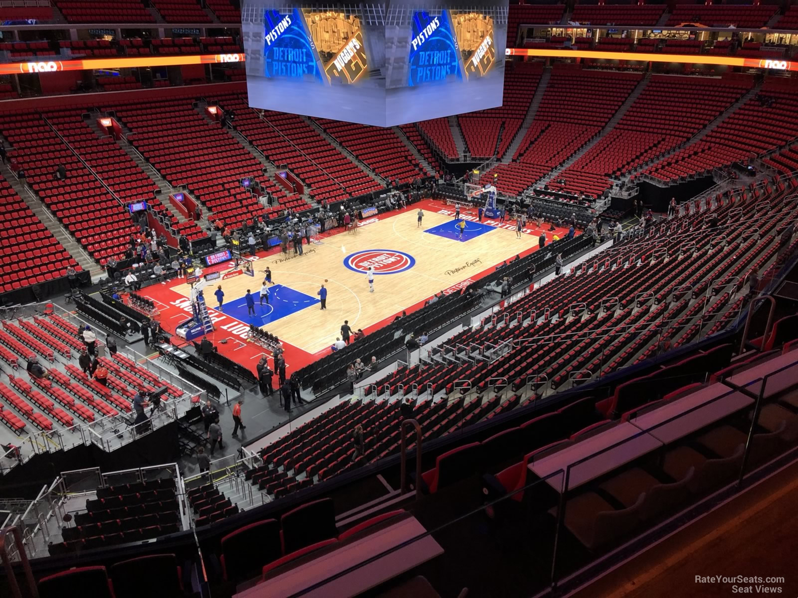mezzanine 16, row 2 seat view  for basketball - little caesars arena