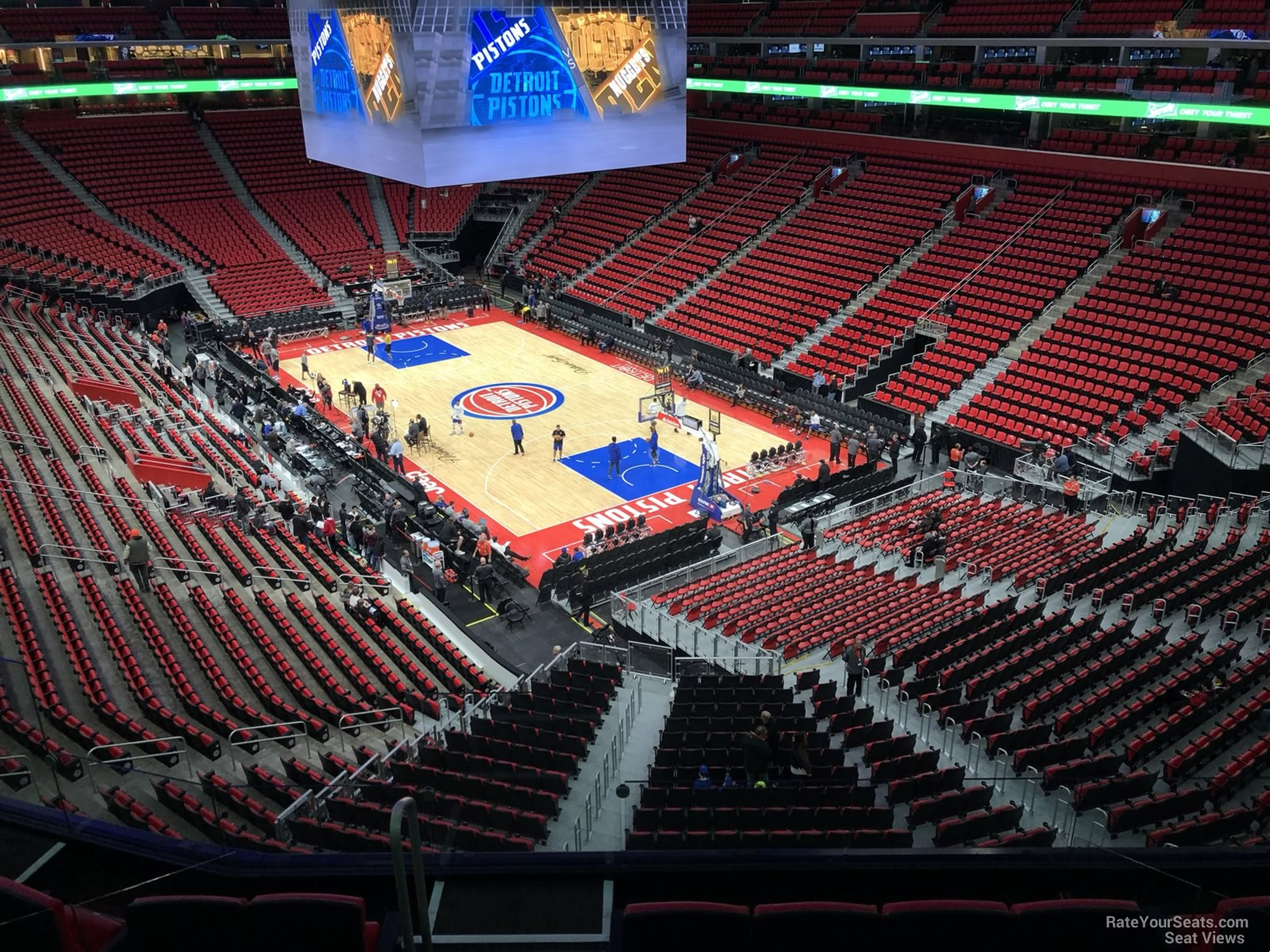 mezzanine 22, row 2 seat view  for basketball - little caesars arena