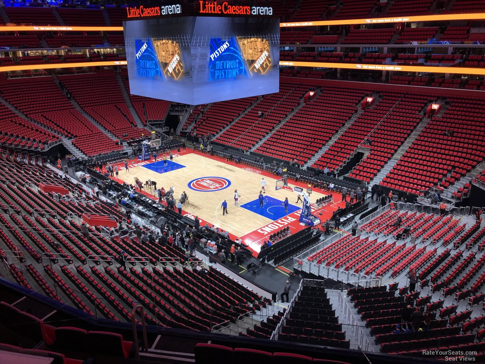 mezzanine 23, row 2 seat view  for basketball - little caesars arena