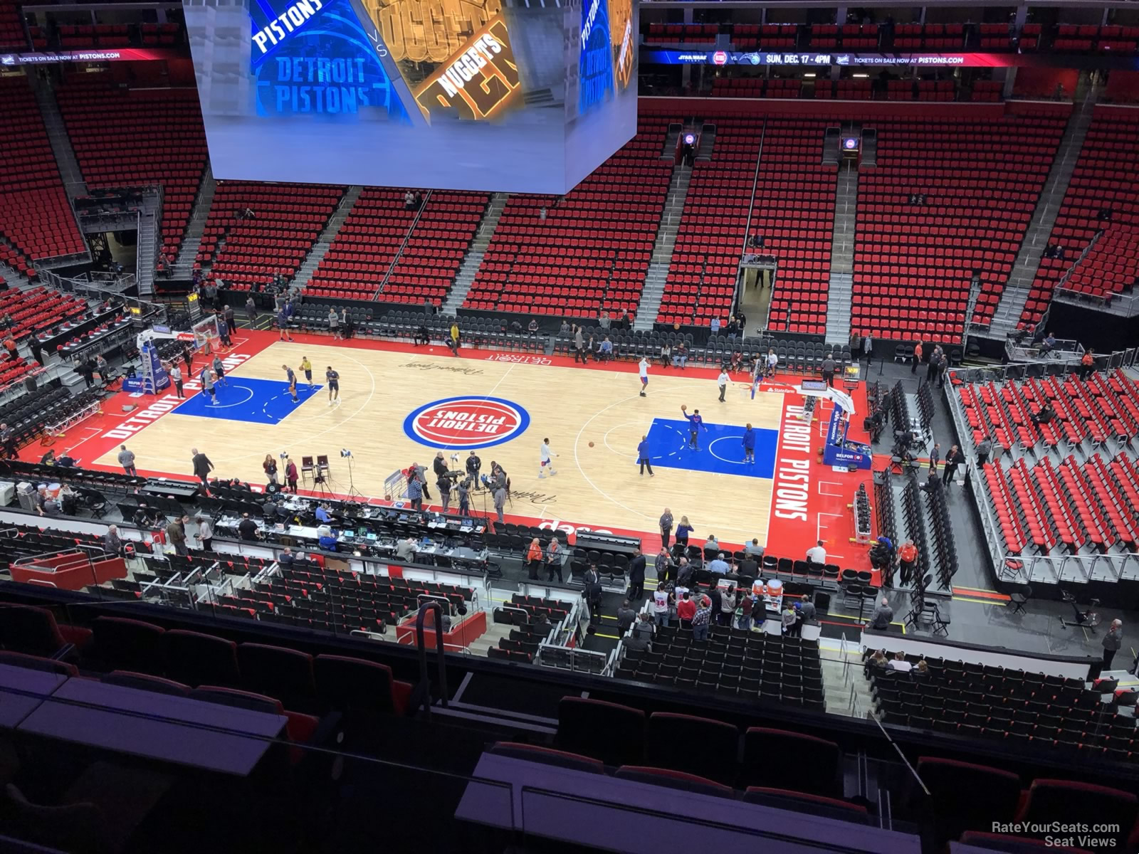 mezzanine 26, row 2 seat view  for basketball - little caesars arena