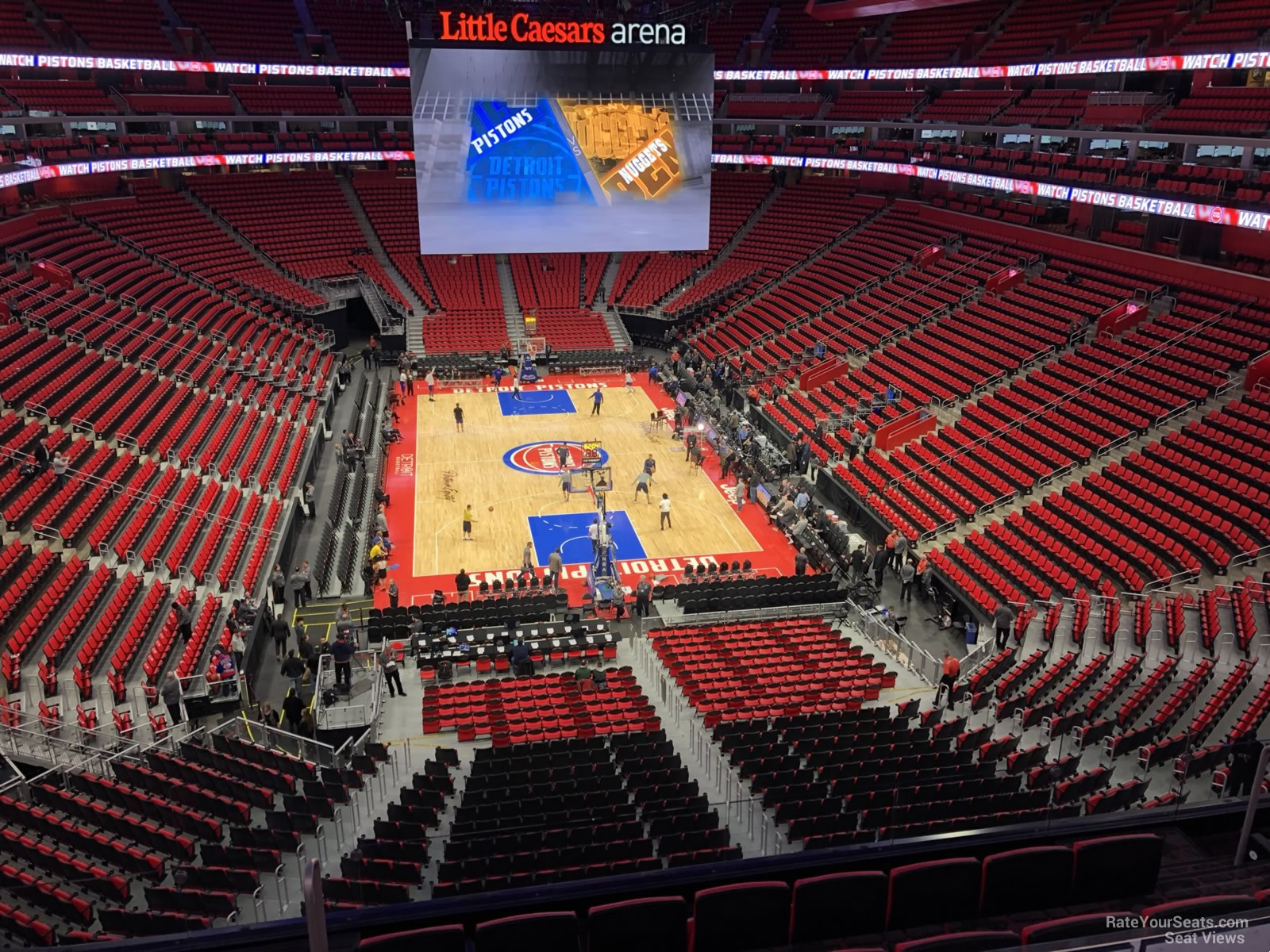 mezzanine 3, row 2 seat view  for basketball - little caesars arena