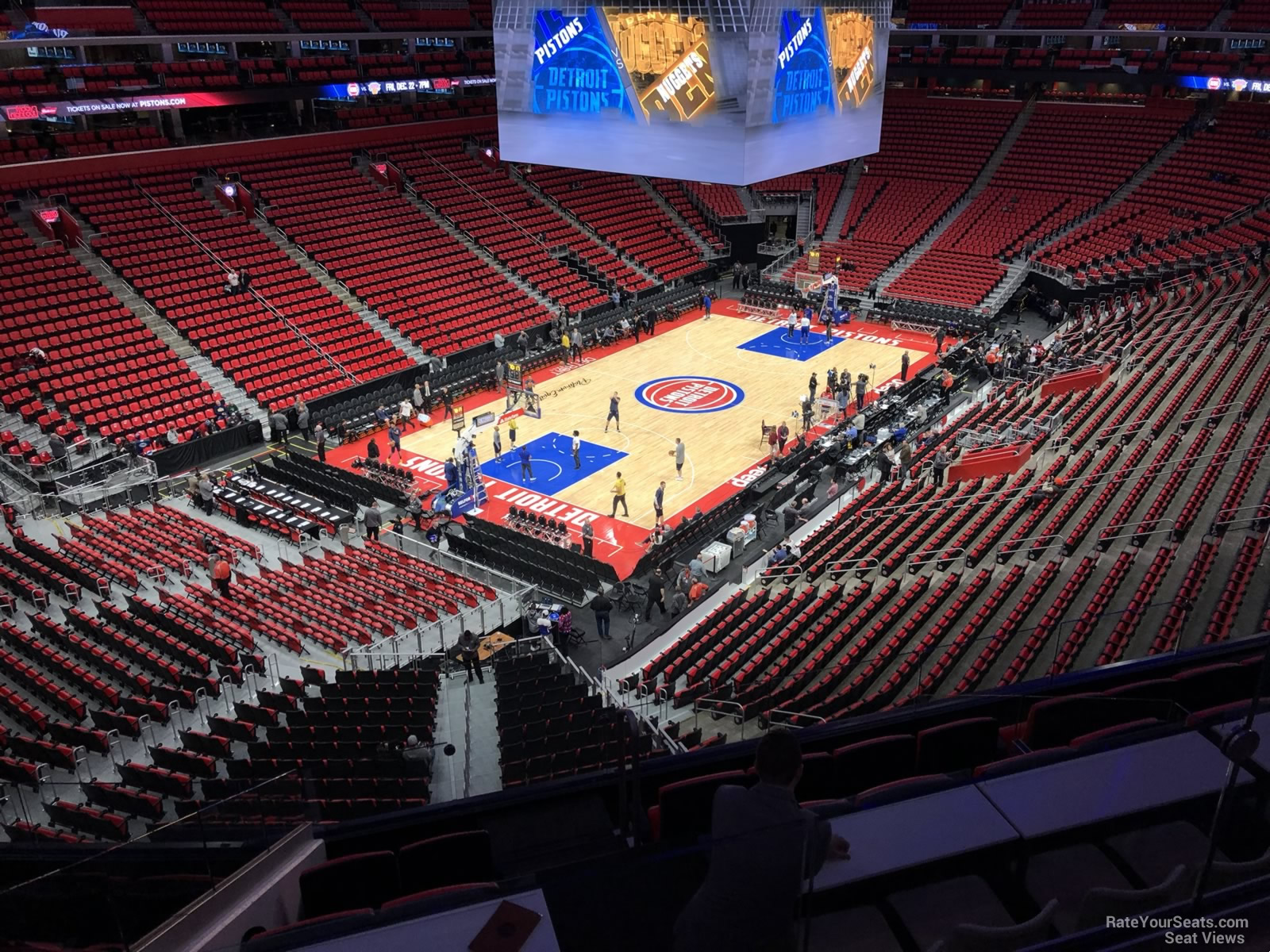 mezzanine 33, row 2 seat view  for basketball - little caesars arena