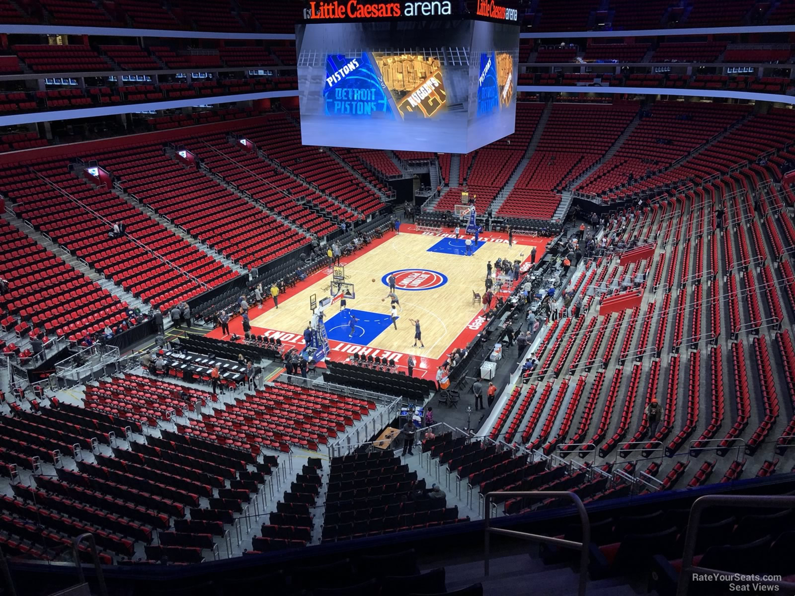 mezzanine 34, row 2 seat view  for basketball - little caesars arena