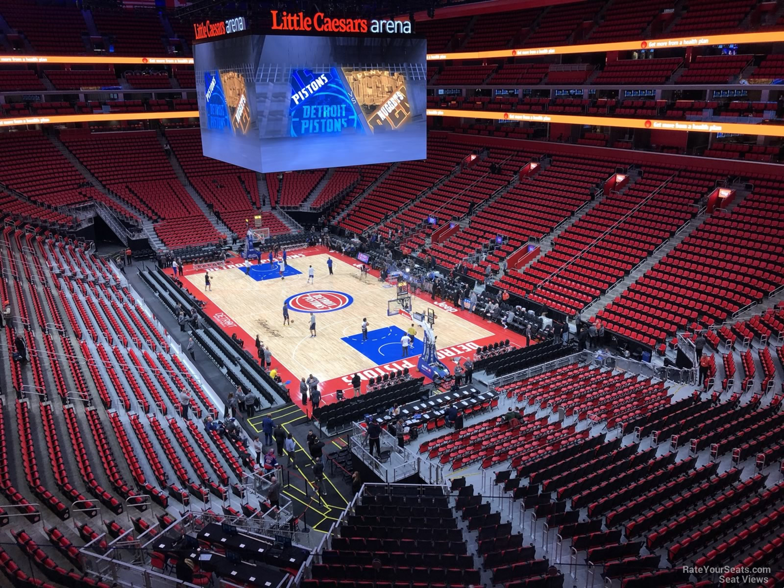 mezzanine 4, row 2 seat view  for basketball - little caesars arena