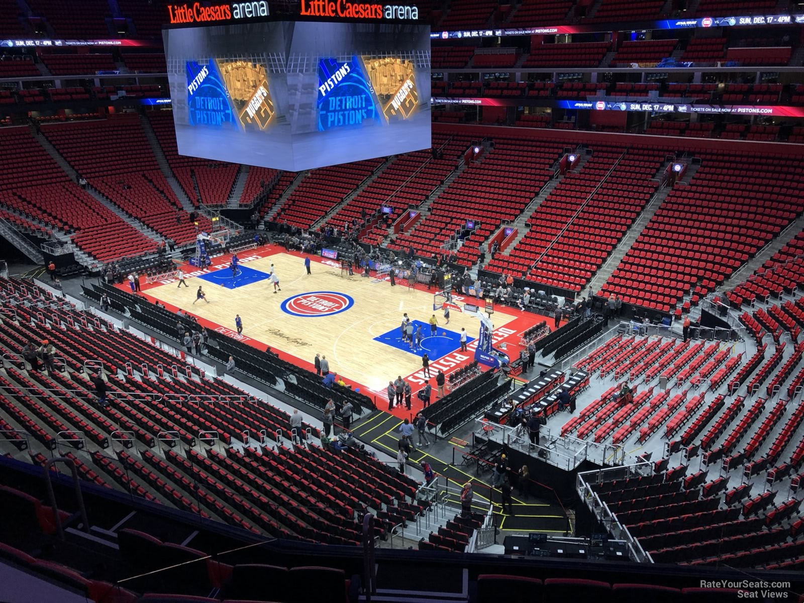 mezzanine 6, row 2 seat view  for basketball - little caesars arena