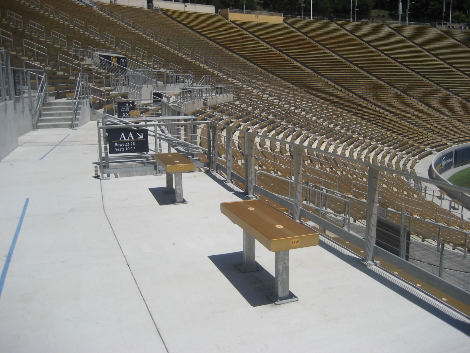 Accessible seats in Section AA