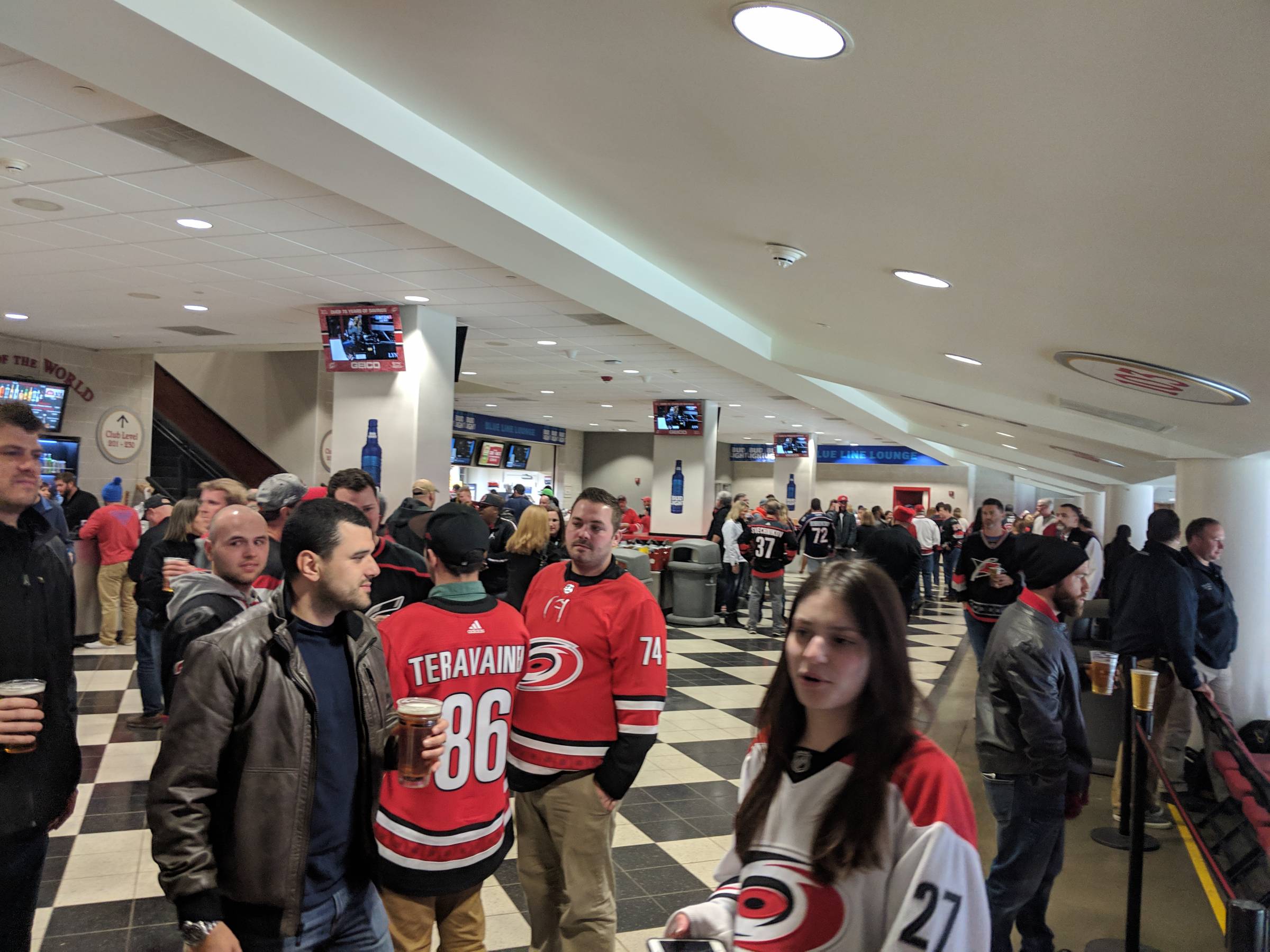 center ice club concourse at PNC Arena