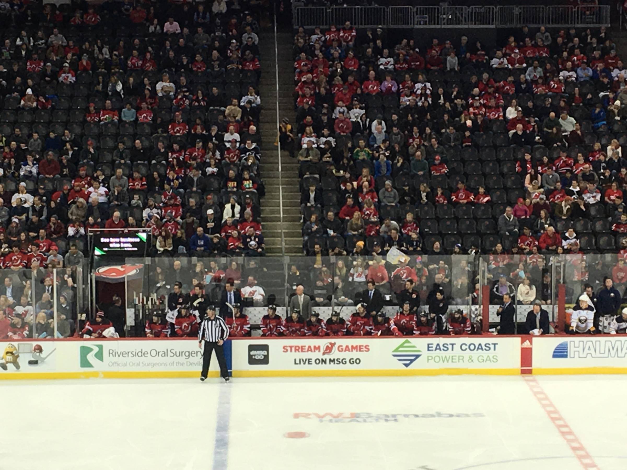 Devils Bench at Prudential Center