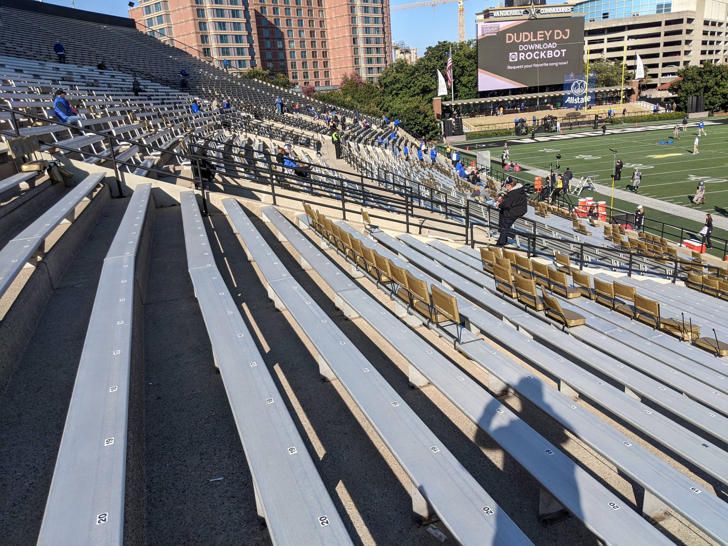 west sideline seats at Vanderbilt Stadium